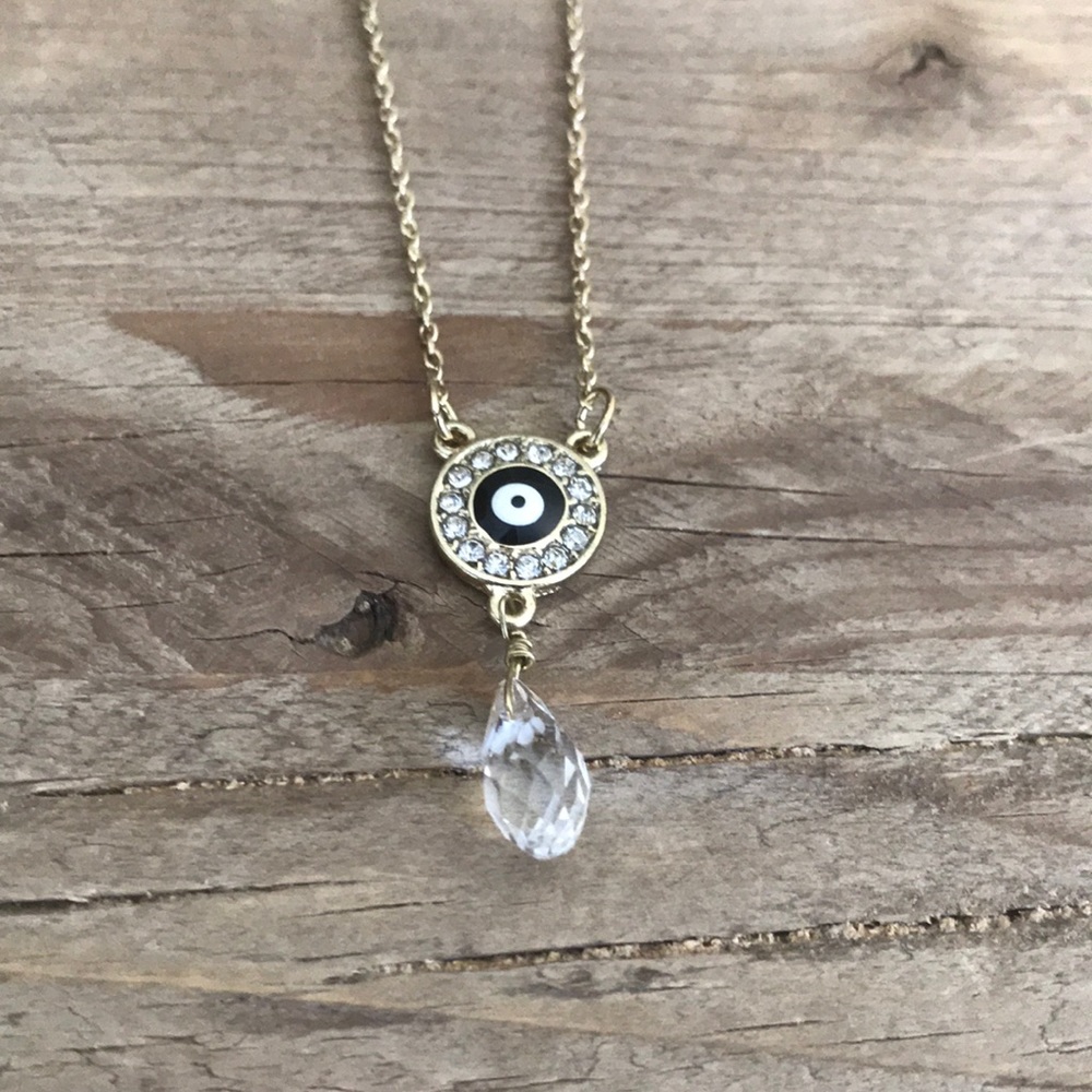 Athena evil eye pendant necklace